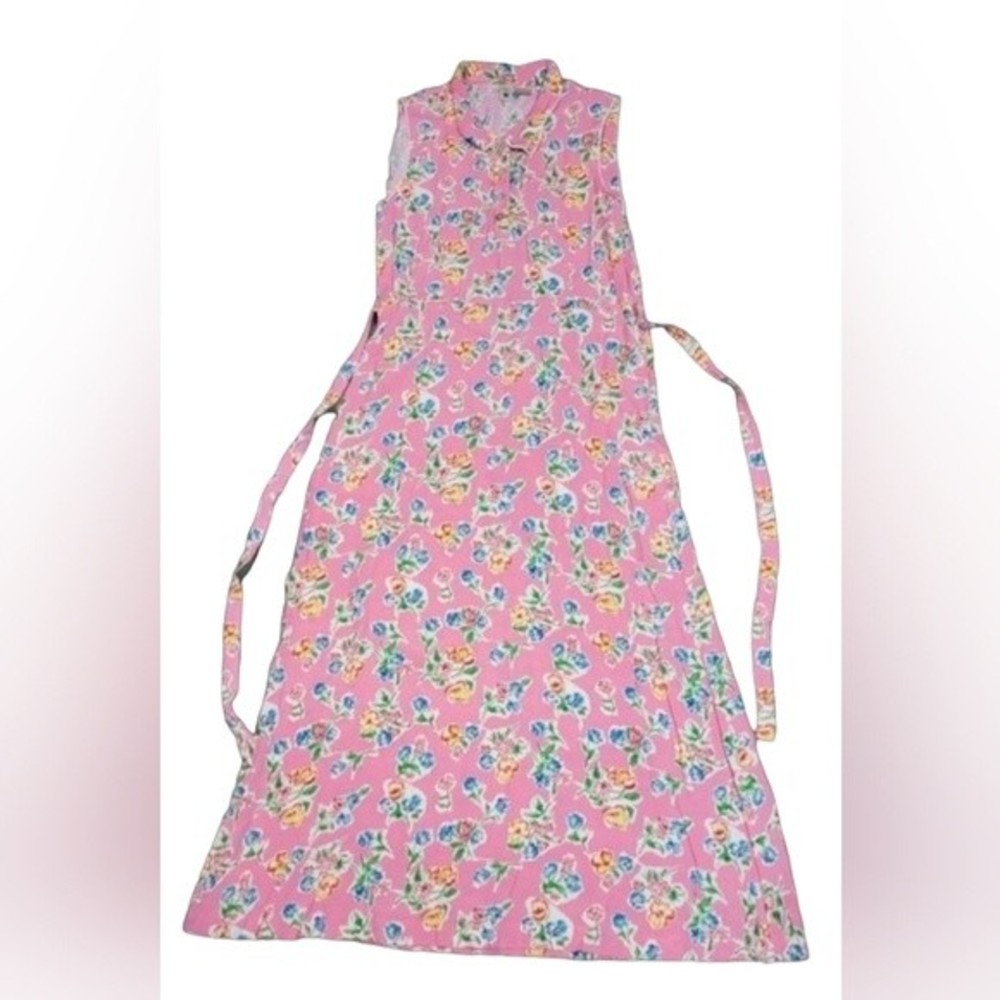 Vintage American Eagle Outfitters Y2K Pink Floral Maxi Dress Size 12